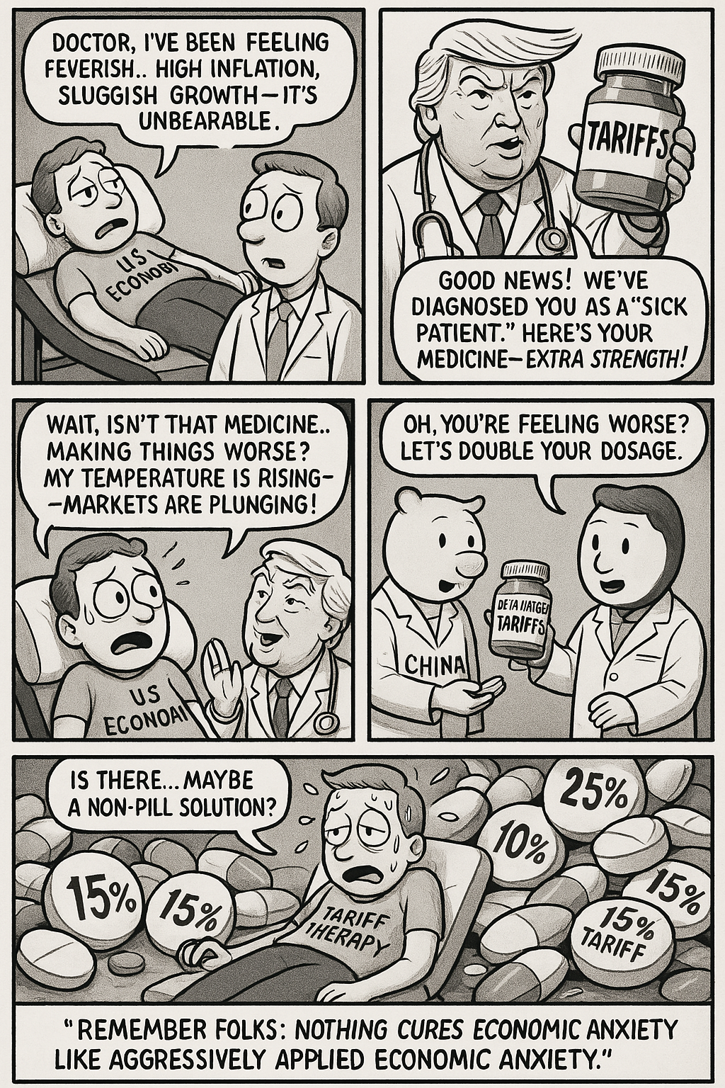 Economists warn side effects might include inflation, recession, existential dread, and a sudden urge to buy hot dogs at $1.50 each. NYTComic for April 4, 2025