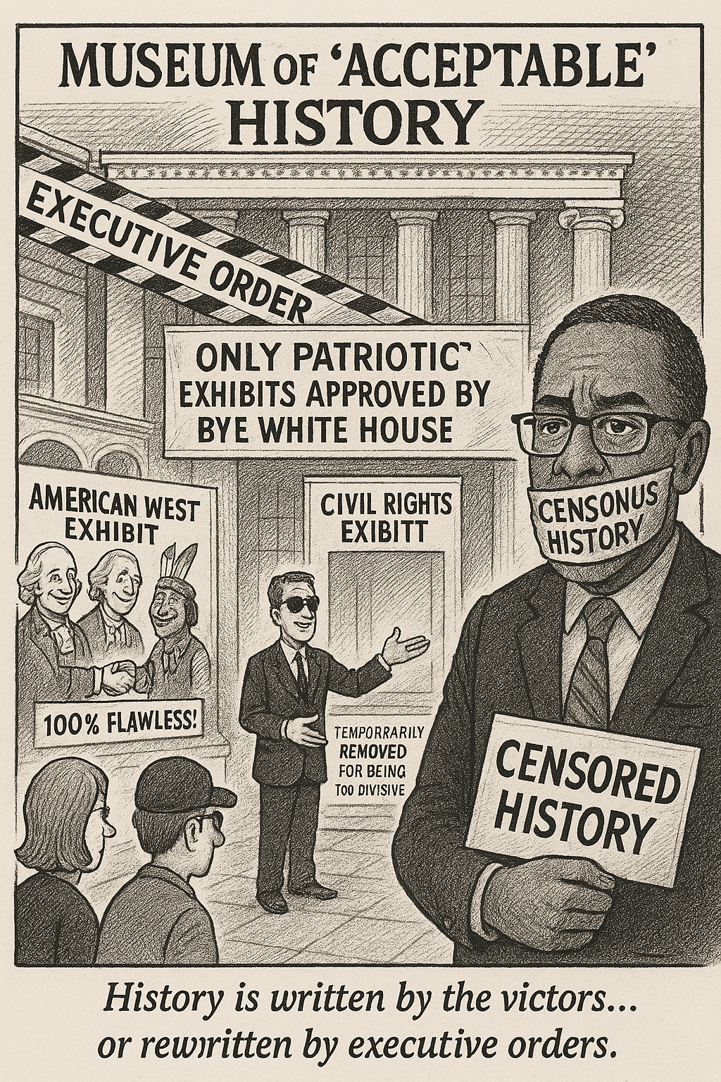 Don't worry, we're not censoring history—we're just improving it until it tests better in swing states. NYTComic for April 5, 2025